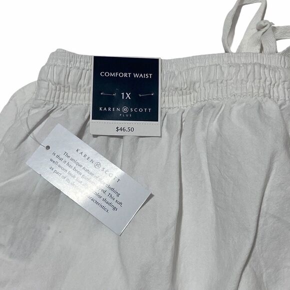 KAREN Scott White Comfort Waist Capri Pants 1x Nwt - Picture 10 of 12